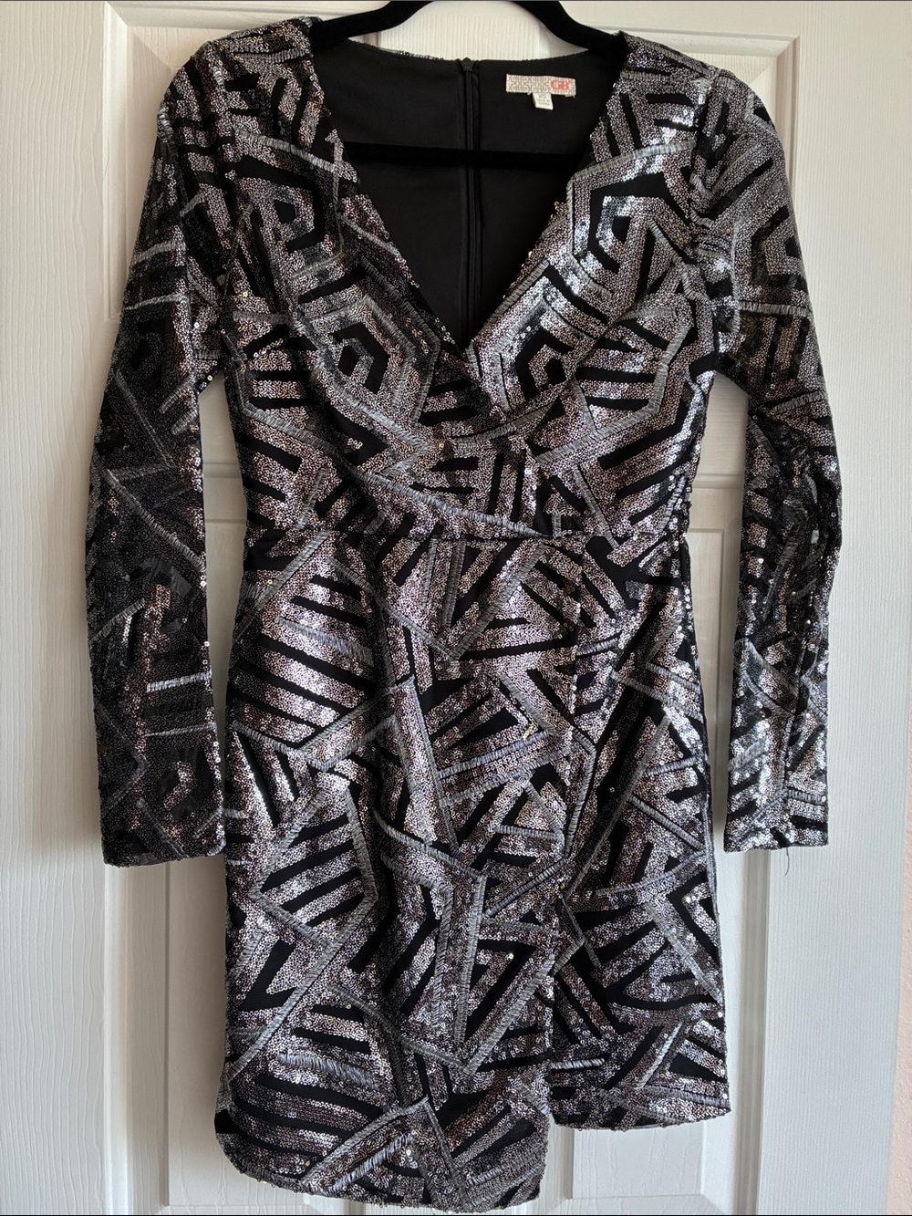 Gianni Bini "Shine Bright" Geometric Sequin Mini Dress - XS HOMECOMING